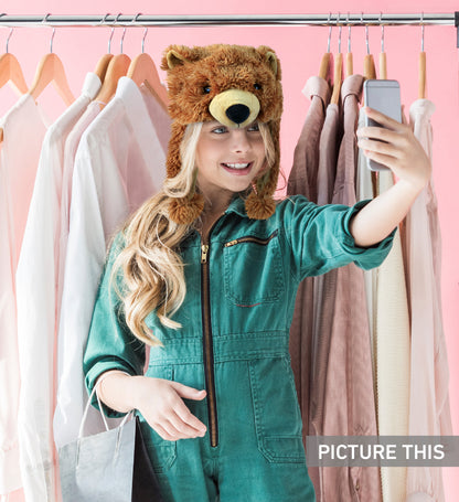 SUPER SOFT PLUSH HAT - GRIZZLY BEAR