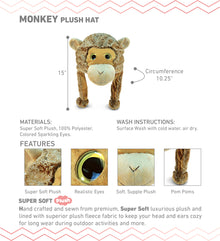 SUPER SOFT PLUSH HAT - MONKEY