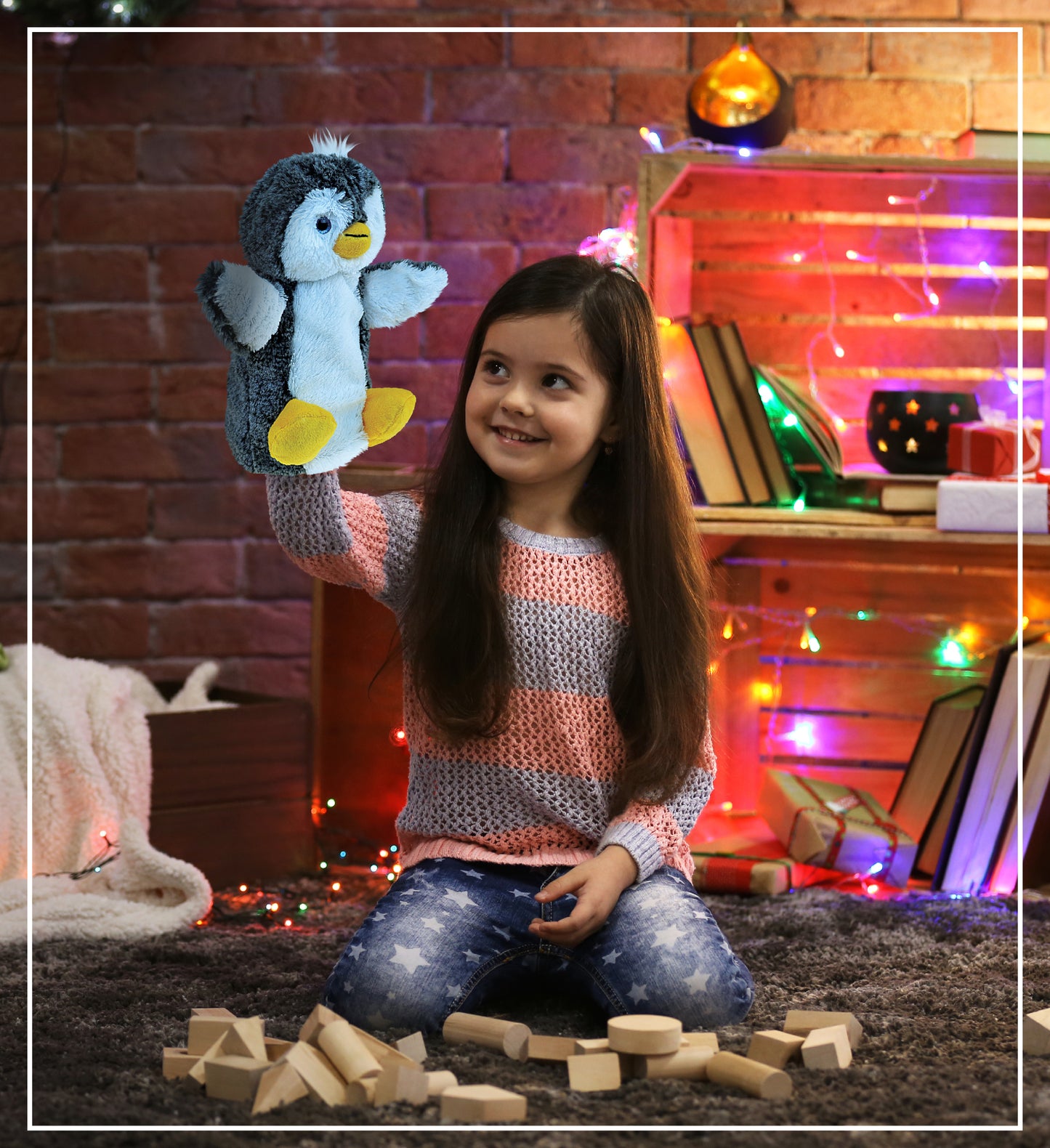 SUPER SOFT PLUSH HAND PUPPET - PENGUIN
