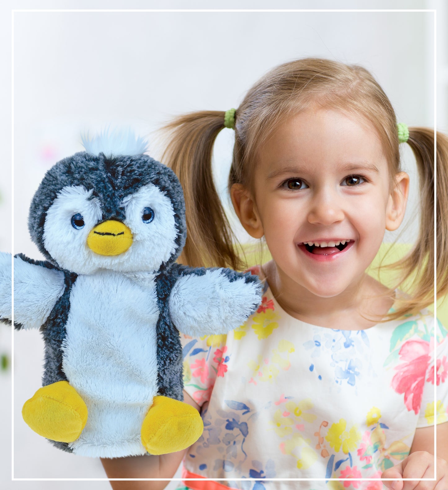 SUPER SOFT PLUSH HAND PUPPET - PENGUIN