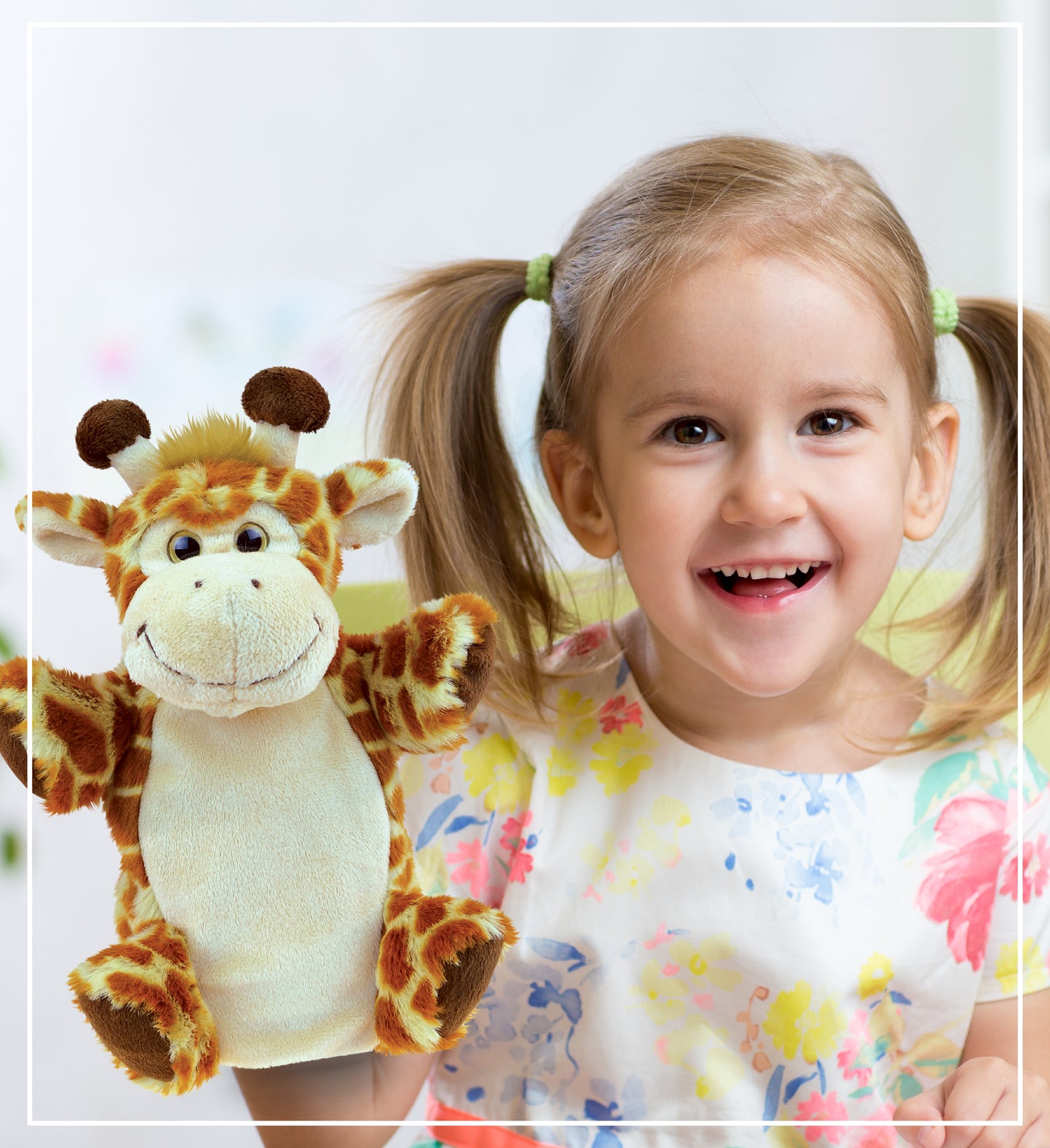 SUPER SOFT PLUSH HAND PUPPET - GIRAFFE