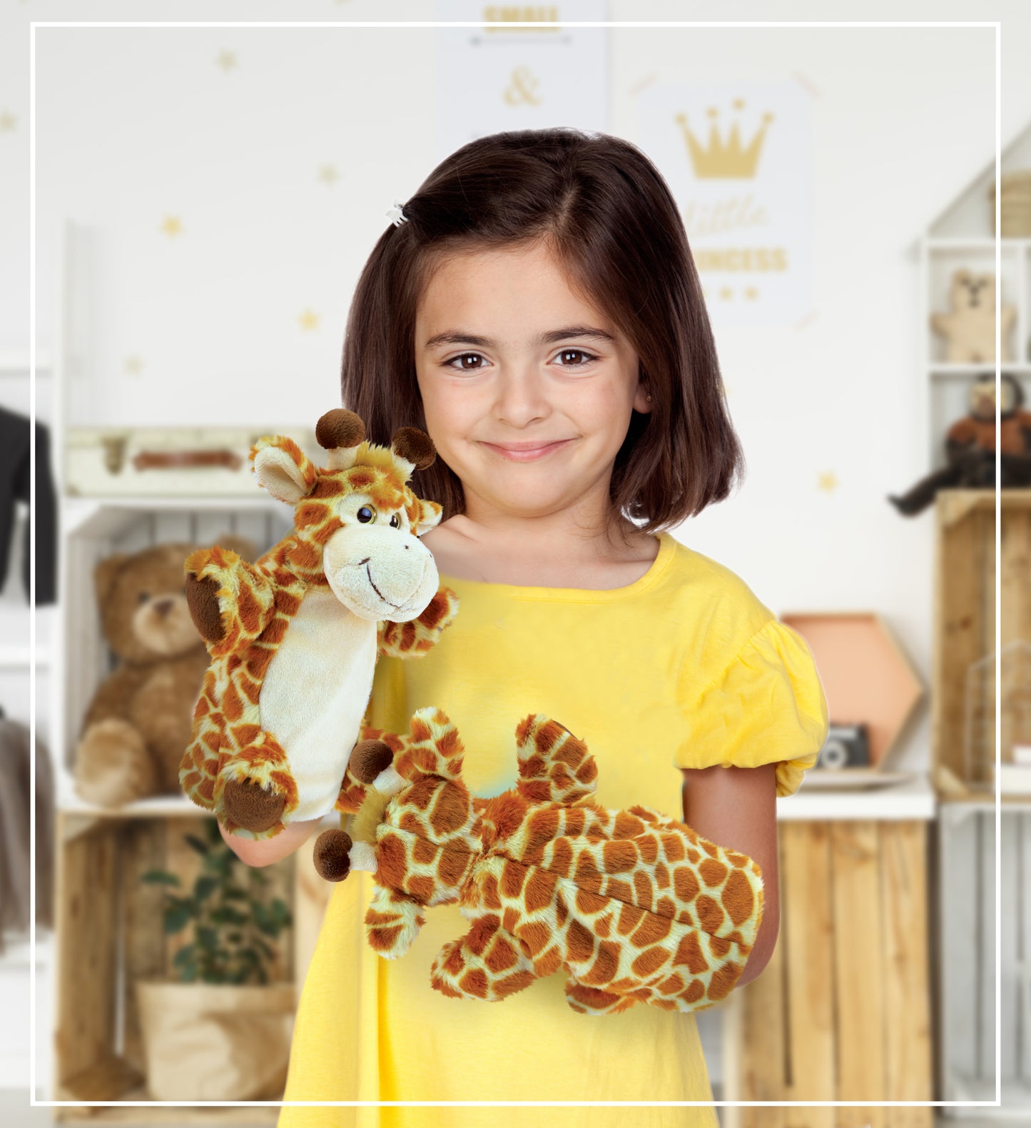 SUPER SOFT PLUSH HAND PUPPET - GIRAFFE