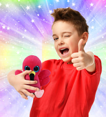 BIG EYE PLUSH - FLAMINGO