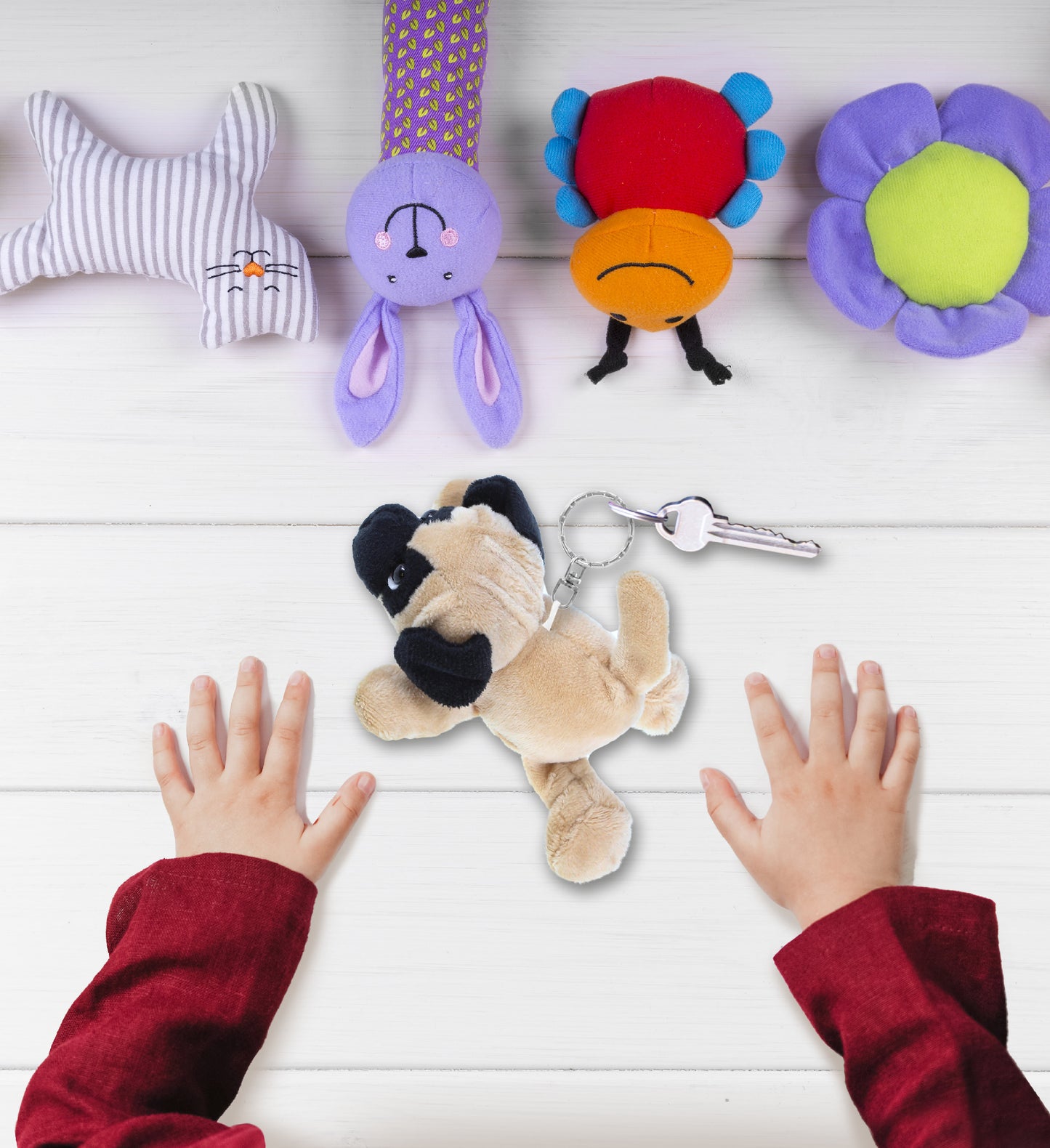 PLUSH KEYCHAIN - PUG DOG