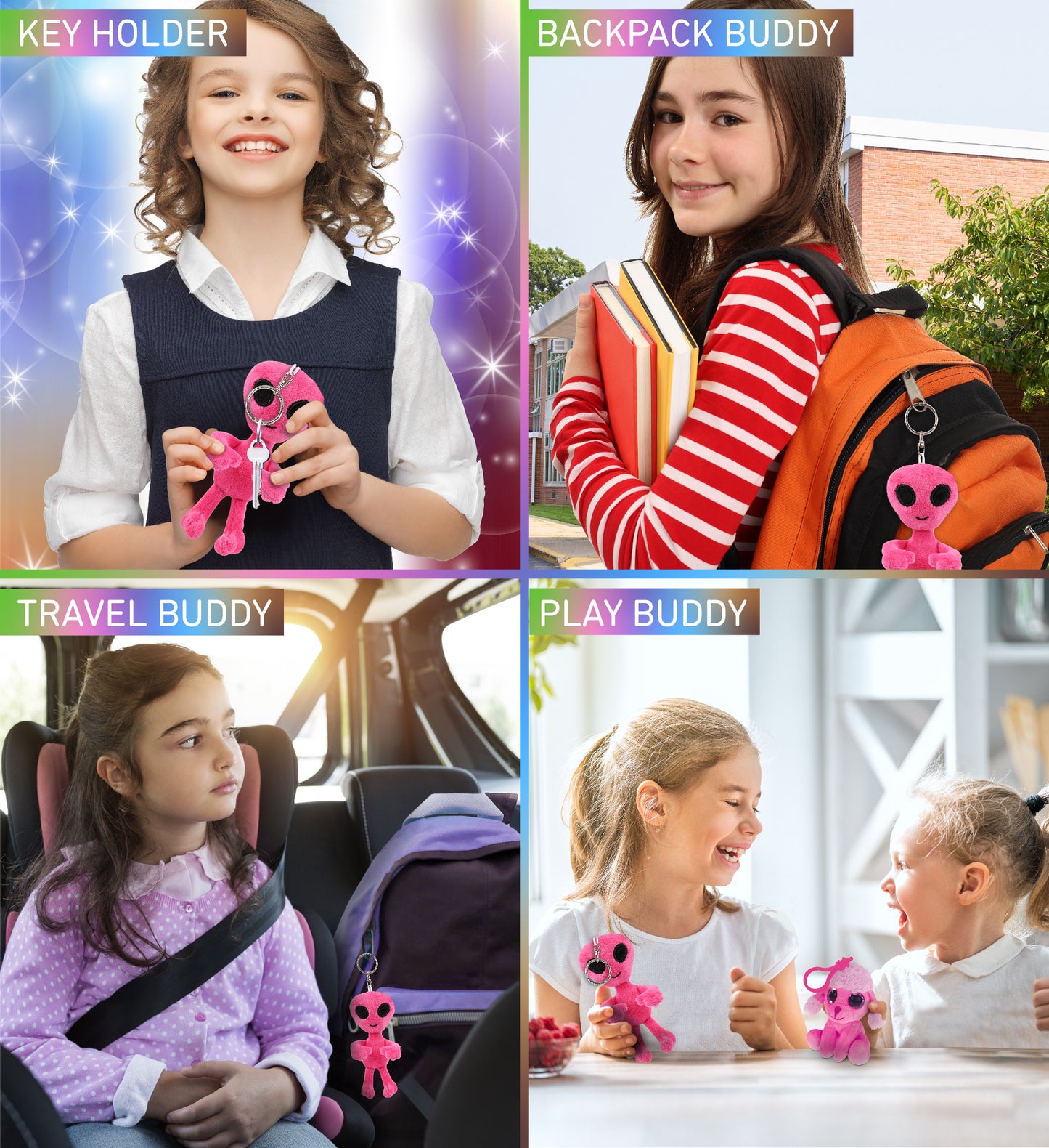 PLUSH KEYCHAIN - PINK ALIEN