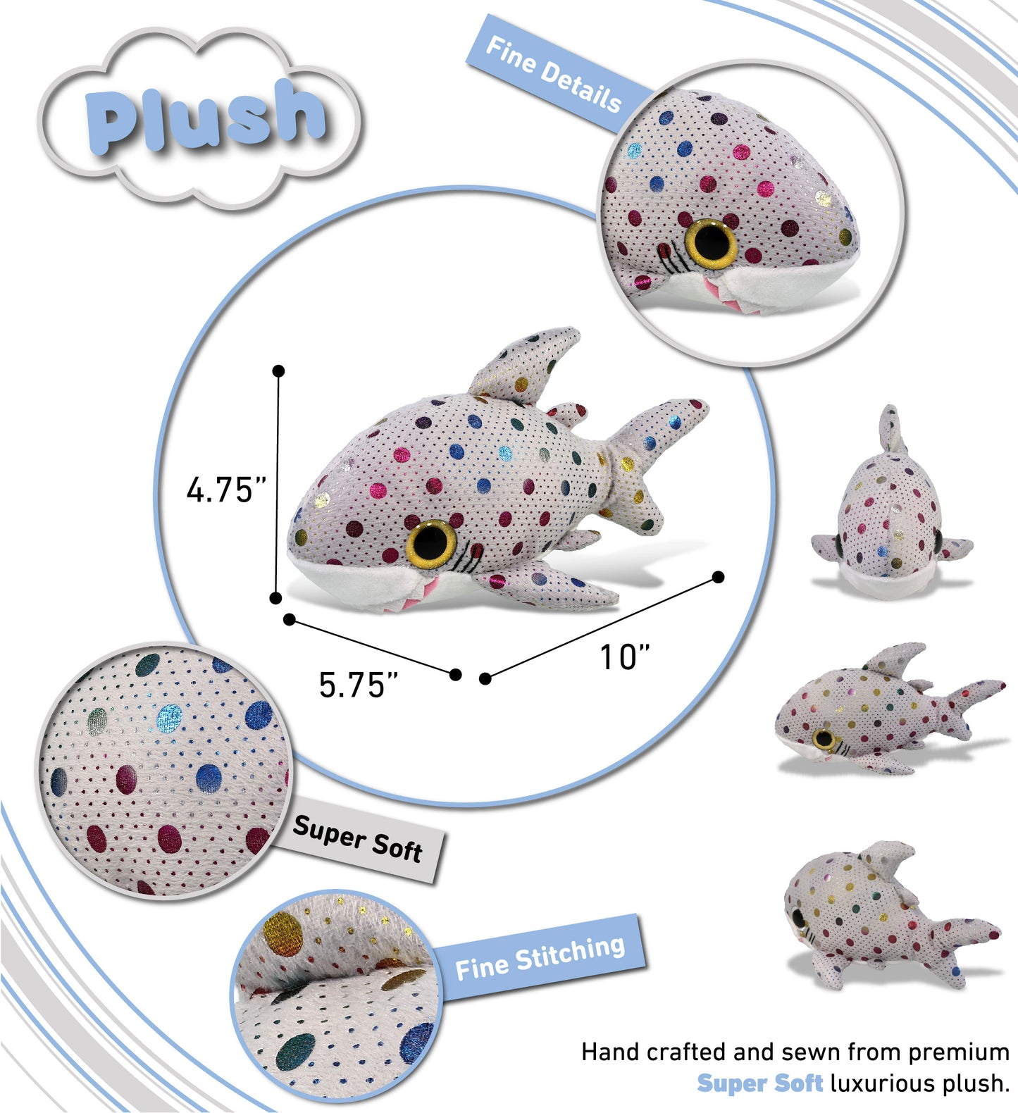 BIG EYE PLUSH - DOTTED SHARK