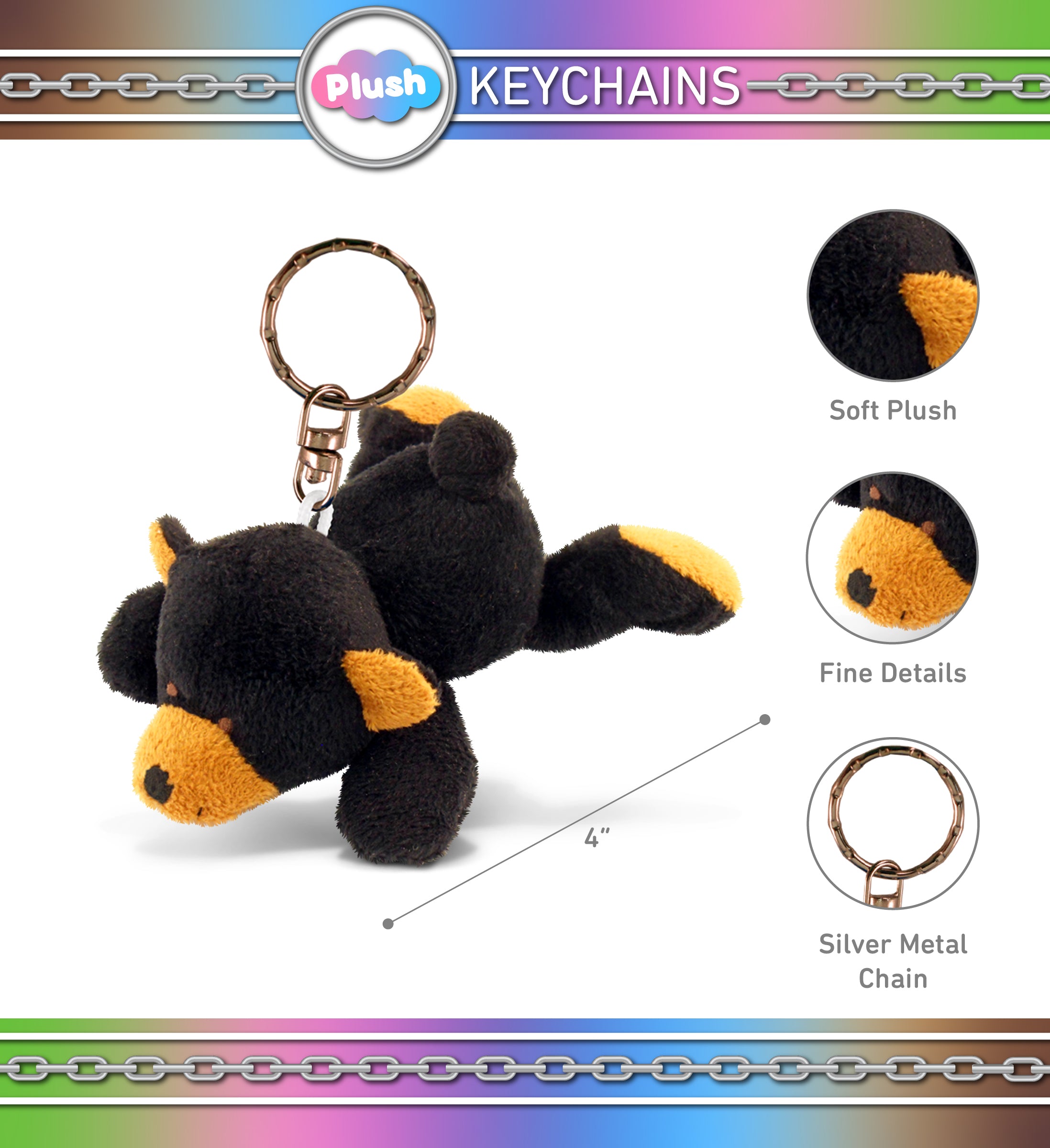 PLUSH KEYCHAIN - BLACK BEAR – Mozlly