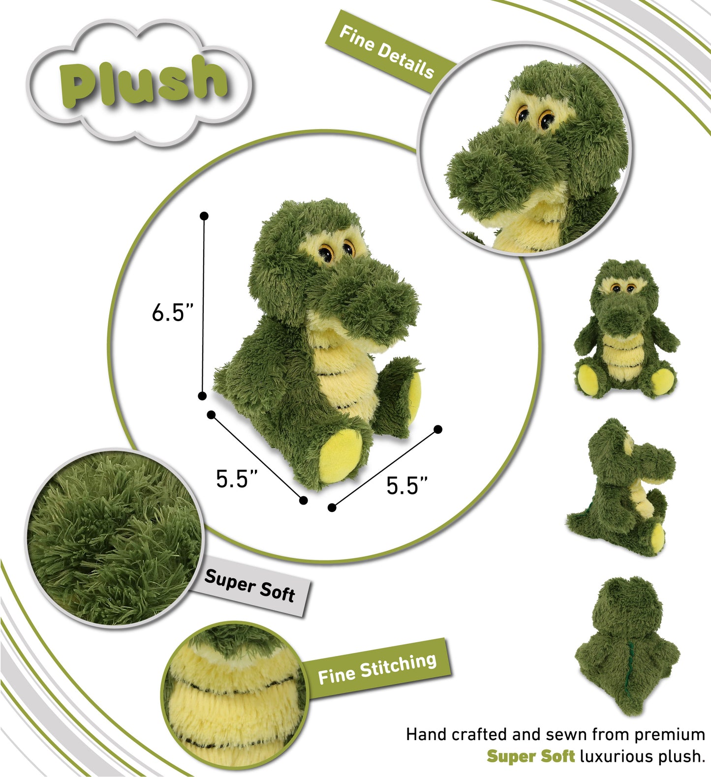 BIG EYE PLUSH - SITTING ALLIGATOR
