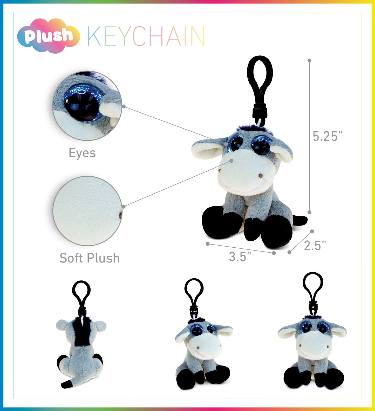 BIG EYE KEYCHAIN - DONKEY