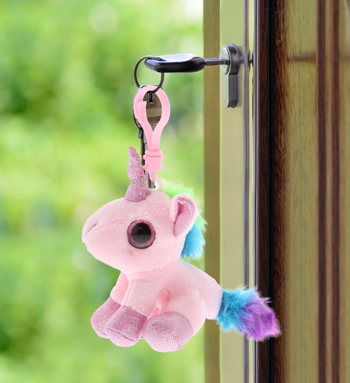 BIG EYE KEYCHAIN - PINK UNICORN