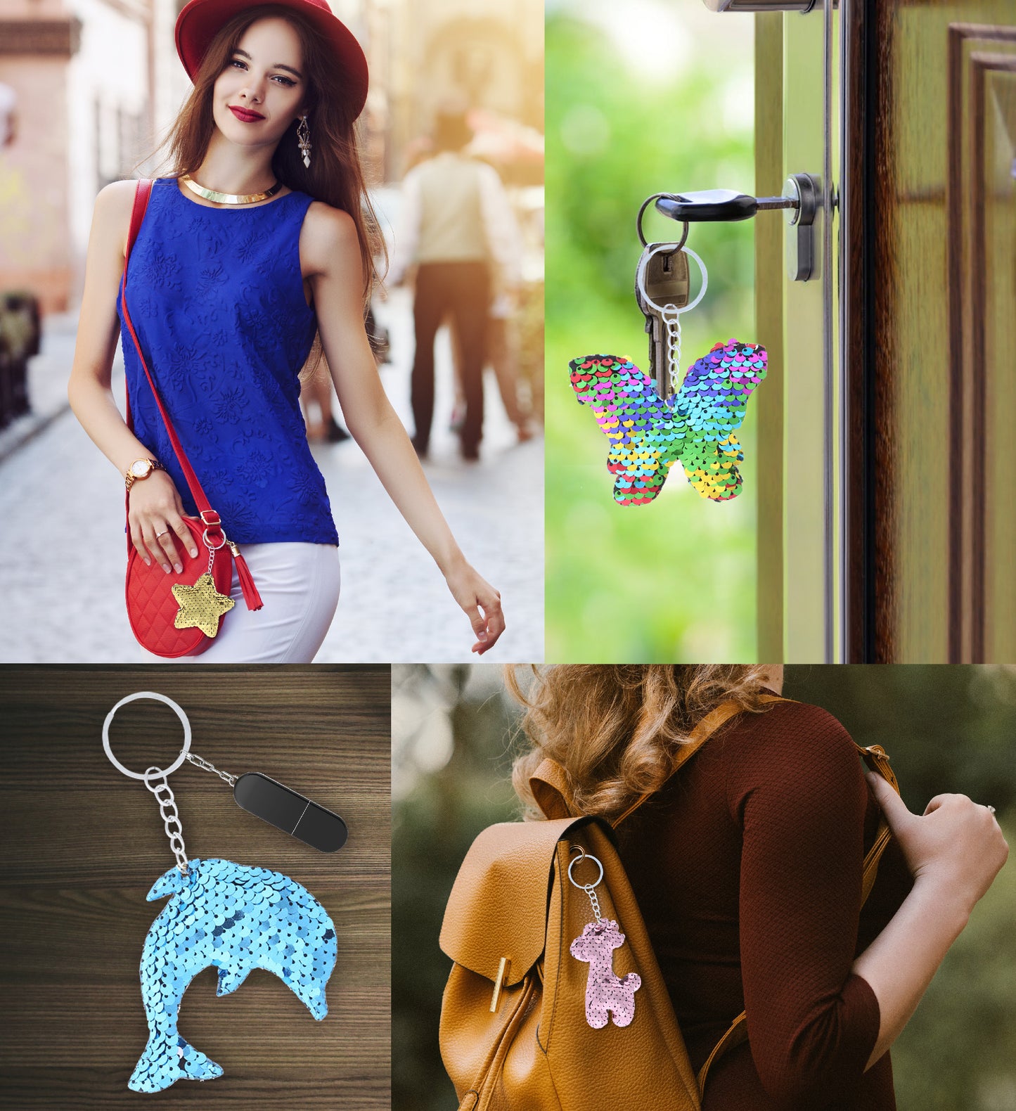 FLIP SEQUIN PLUSH KEYCHAIN - 18 STYLES ASSORTMENTE - 36PC