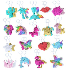 FLIP SEQUIN PLUSH KEYCHAIN - 18 STYLES ASSORTMENTE - 36PC