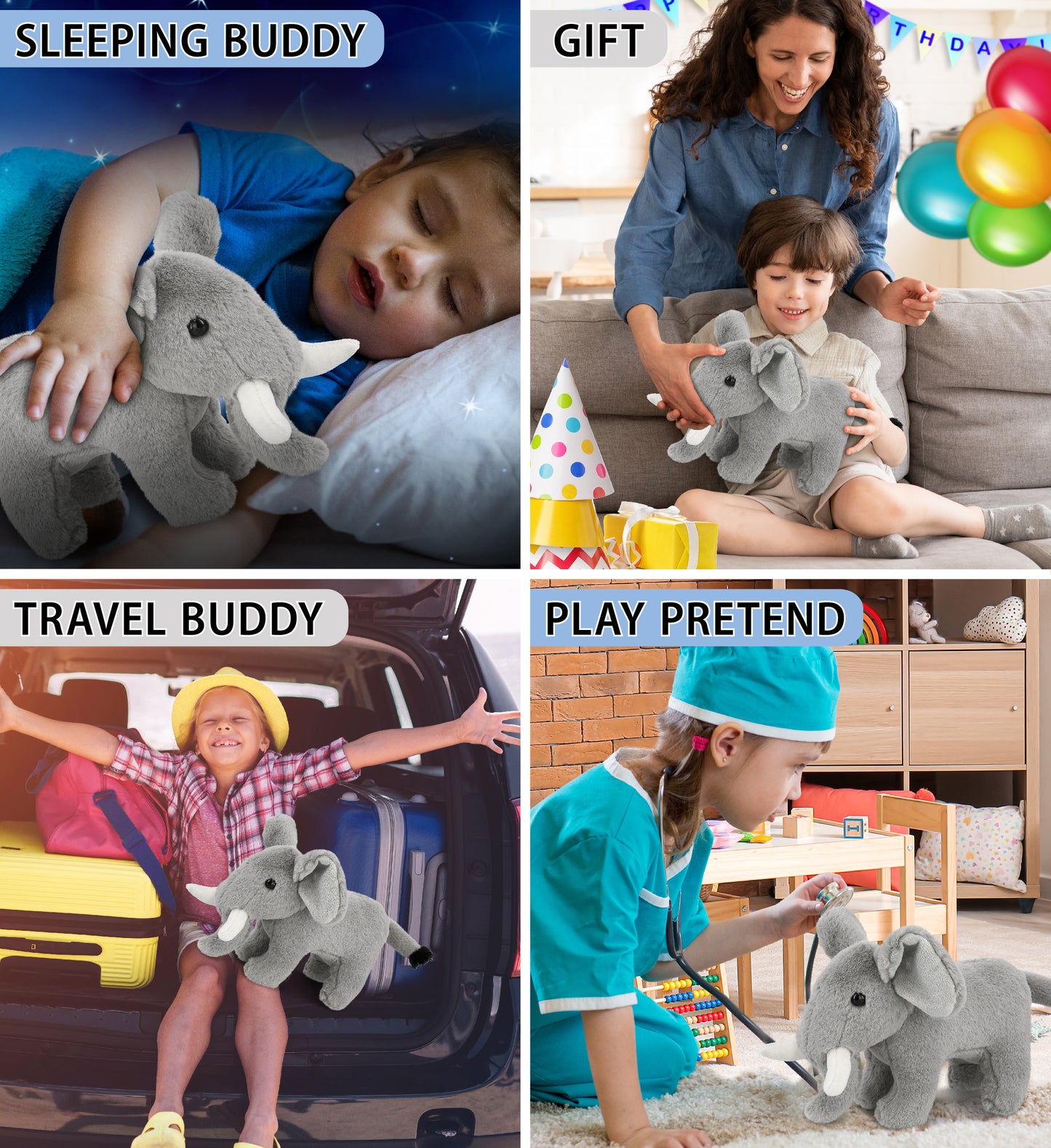 SUPER-SOFT PLUSH - STANDING ELEPHANT 7.5"