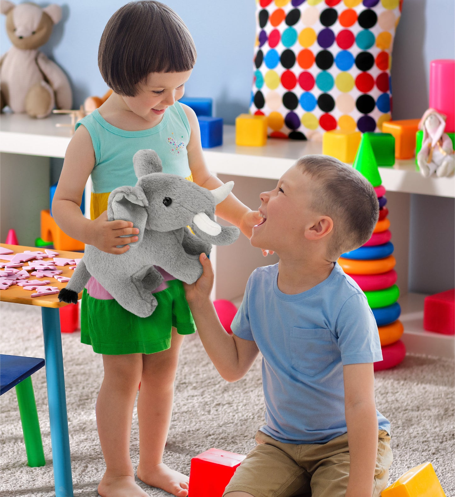 SUPER-SOFT PLUSH - STANDING ELEPHANT 7.5"