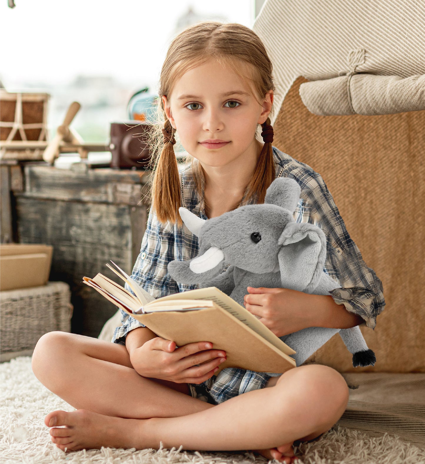SUPER-SOFT PLUSH - STANDING ELEPHANT 7.5"