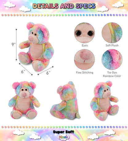 SUPER-SOFT PLUSH - RAINBOW BEAR 9"