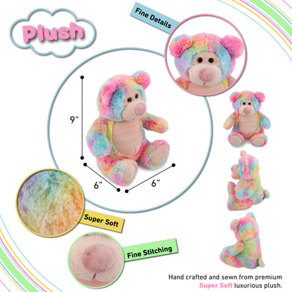SUPER-SOFT PLUSH - RAINBOW BEAR 9"