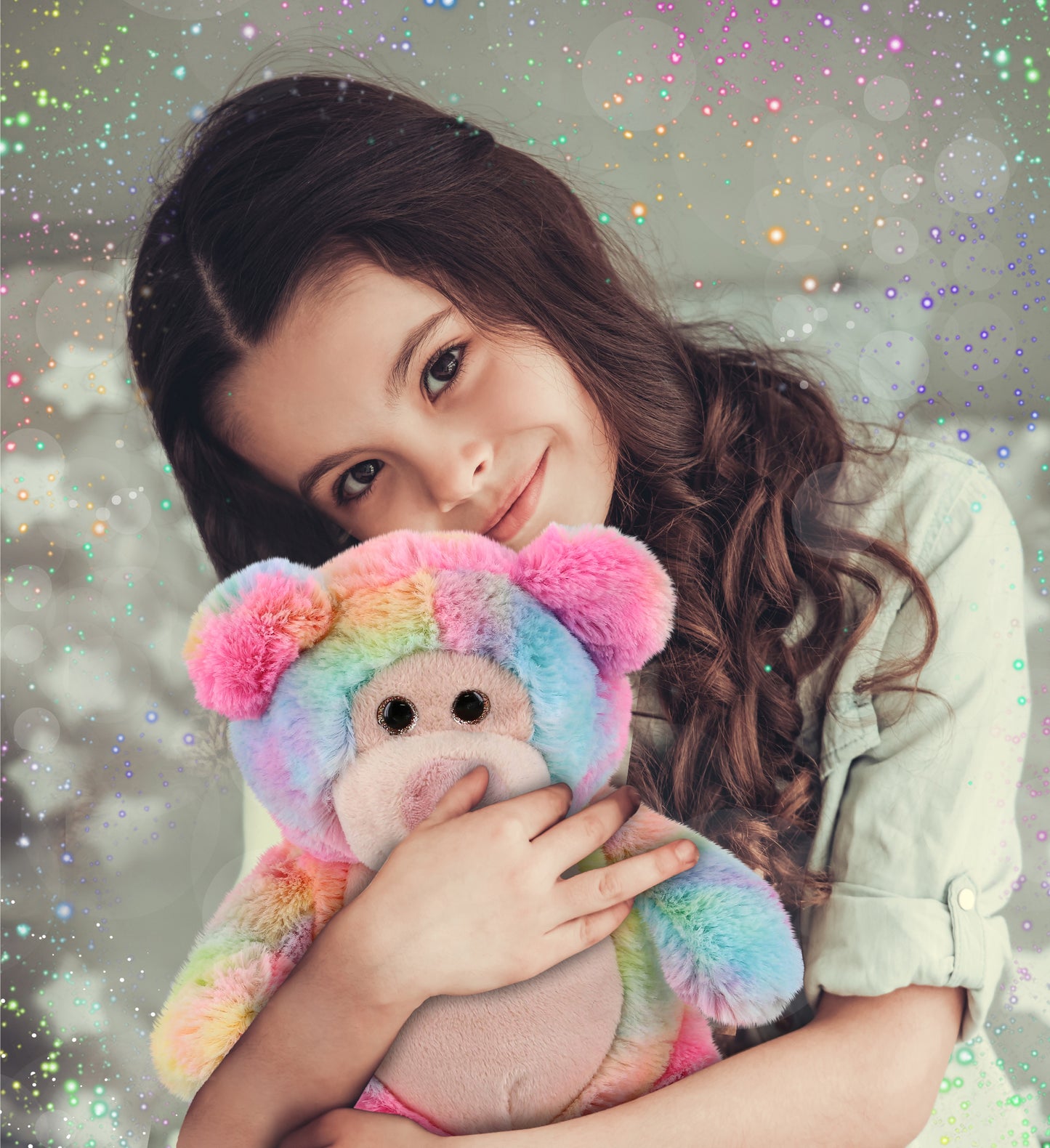 SUPER-SOFT PLUSH - RAINBOW BEAR 9"