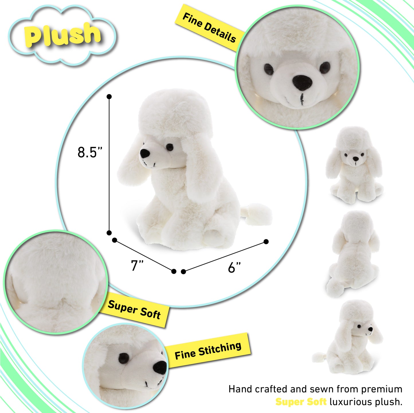 SUPER SOFT PLUSH - WHITE POODLE DOG