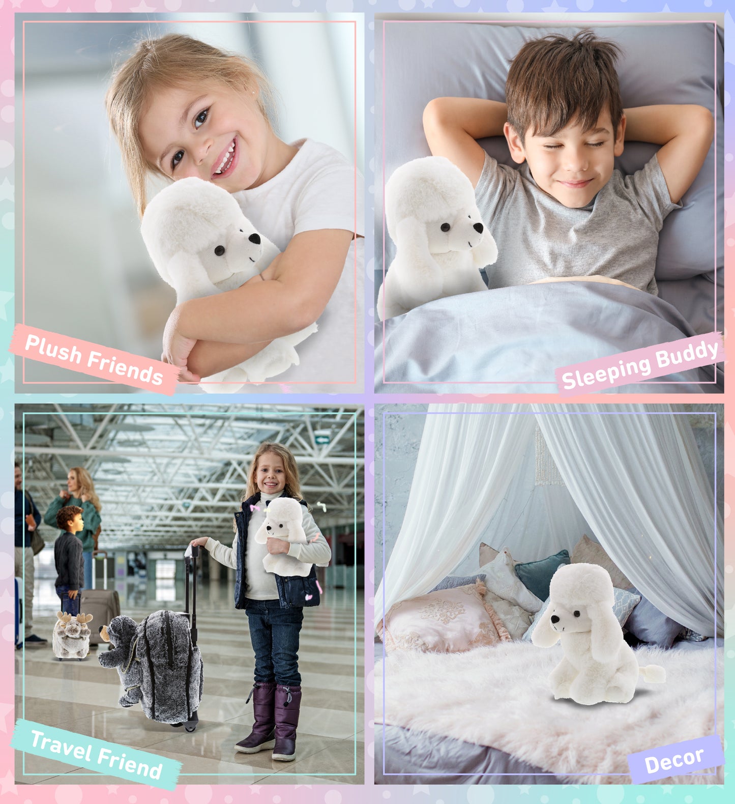 SUPER SOFT PLUSH - WHITE POODLE DOG