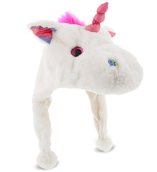 SUPER SOFT PLUSH HAT - WHITE UNICORN