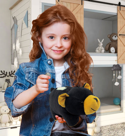 PLUSH BANK - BLACK BEAR