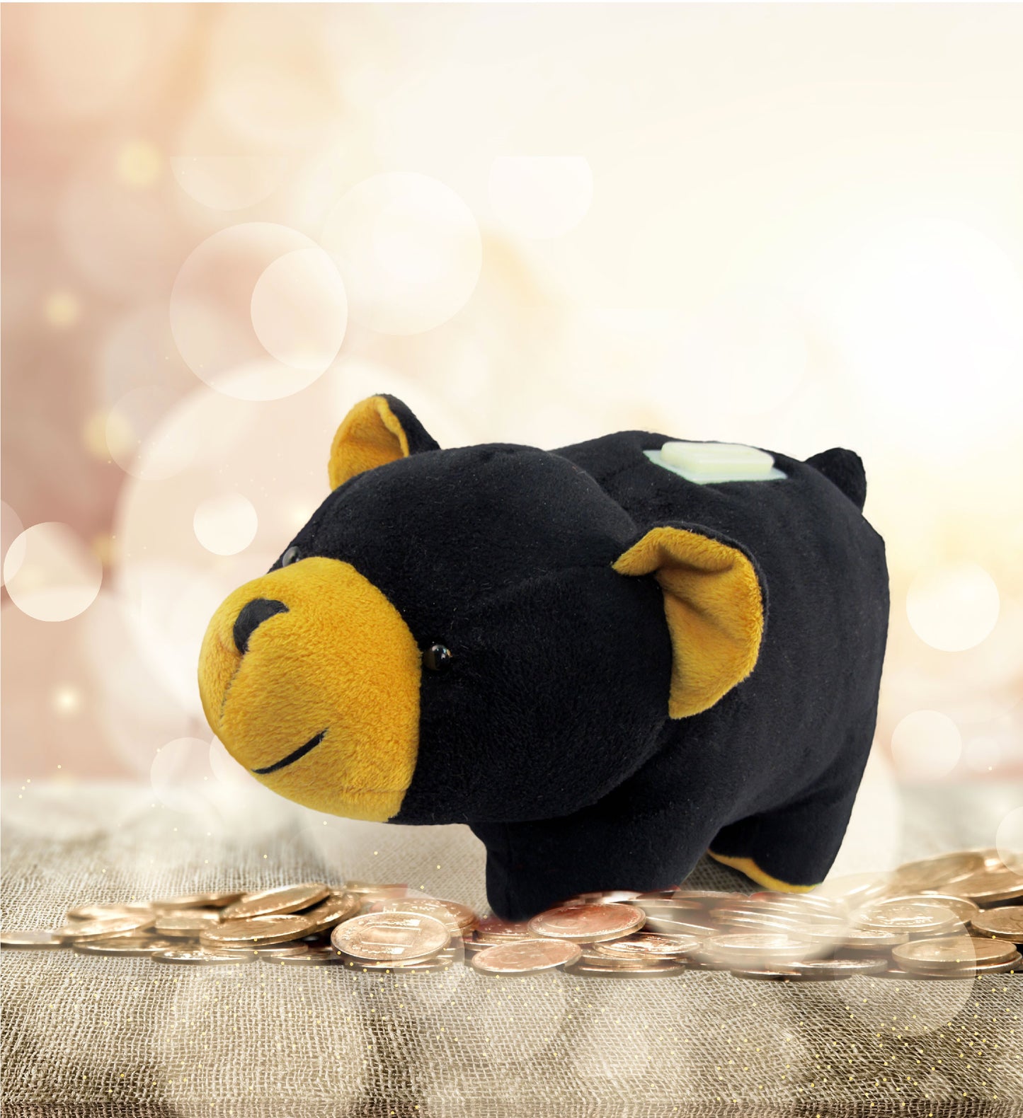 PLUSH BANK - BLACK BEAR