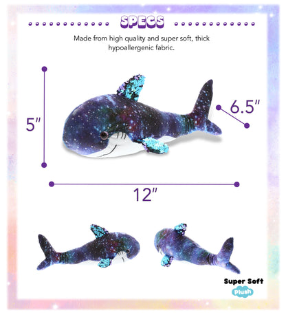 SPACE SEQUIN PLUSH - 12" SHARK