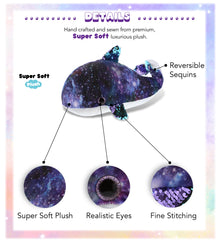 SPACE SEQUIN PLUSH - 13" WHALE