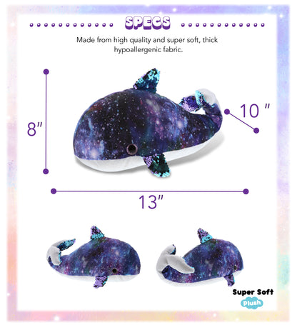 SPACE SEQUIN PLUSH - 13" WHALE