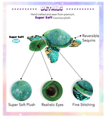 SPACE SEQUIN PLUSH - 13" SEA TURTLE