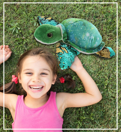 SPACE SEQUIN PLUSH - 13" SEA TURTLE