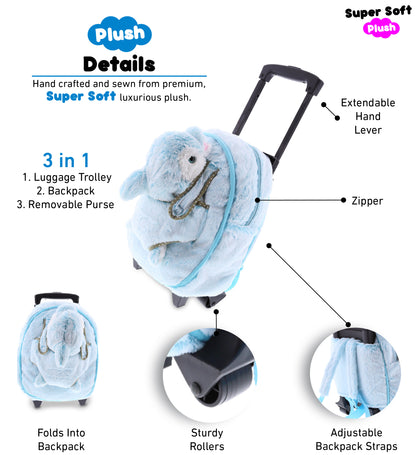 SUPER SOFT PLUSH TROLLEY & PURSE - DOLPHIN