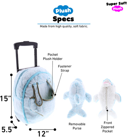 SUPER SOFT PLUSH TROLLEY & PURSE - DOLPHIN