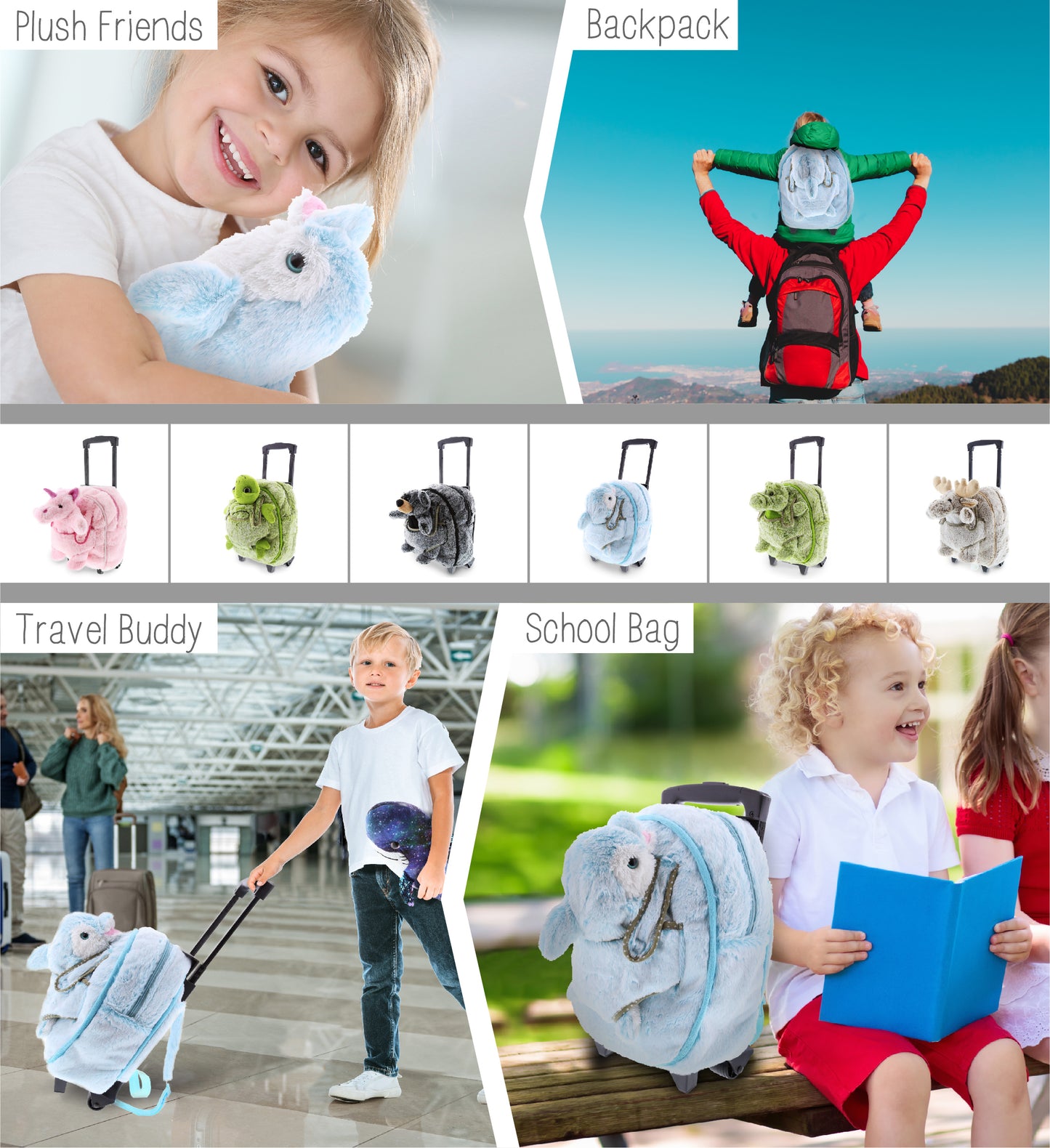 SUPER SOFT PLUSH TROLLEY & PURSE - DOLPHIN