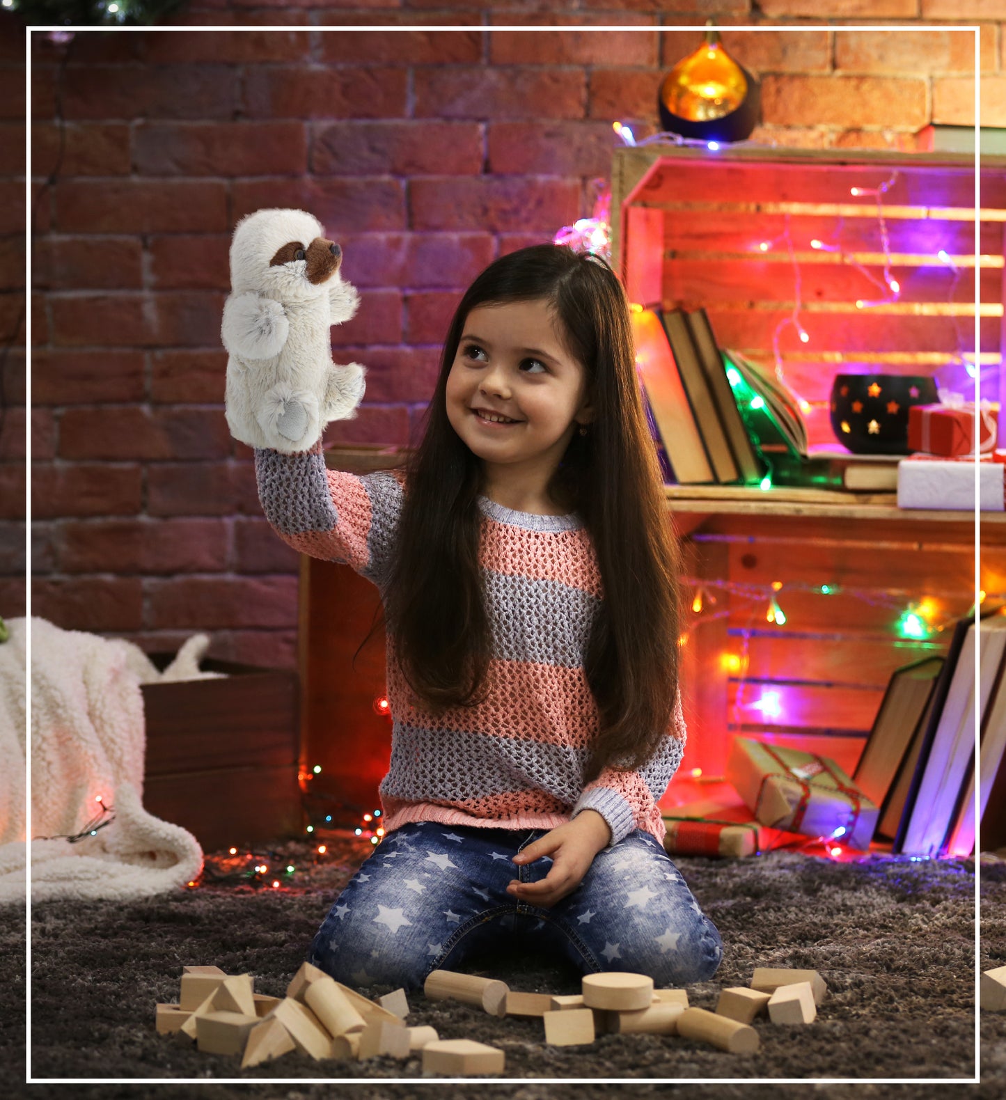 SUPER SOFT PLUSH HAND PUPPET - SLOTH