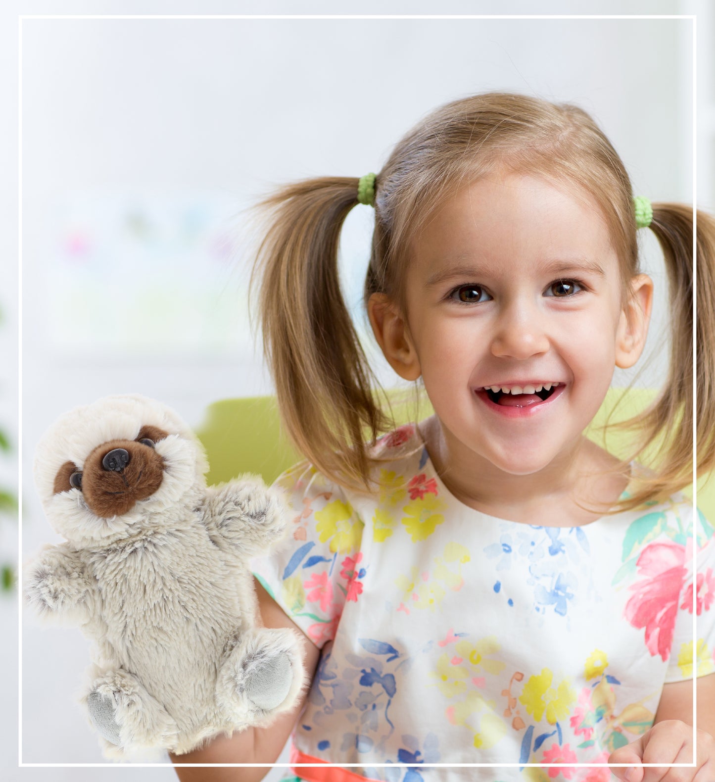 SUPER SOFT PLUSH HAND PUPPET - SLOTH