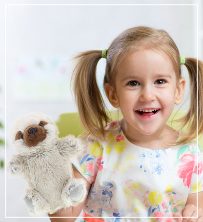 SUPER SOFT PLUSH HAND PUPPET - SLOTH