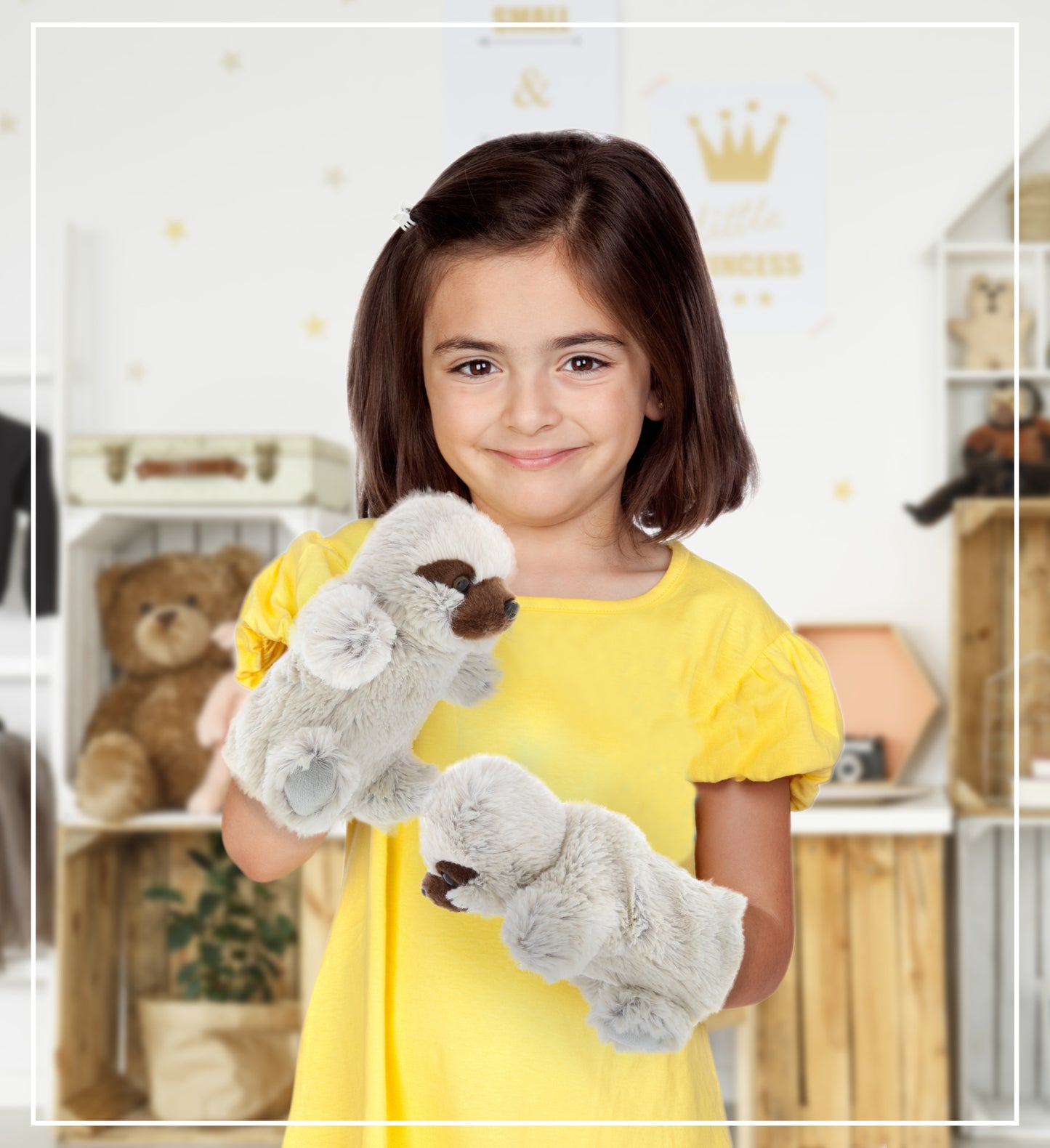 SUPER SOFT PLUSH HAND PUPPET - SLOTH