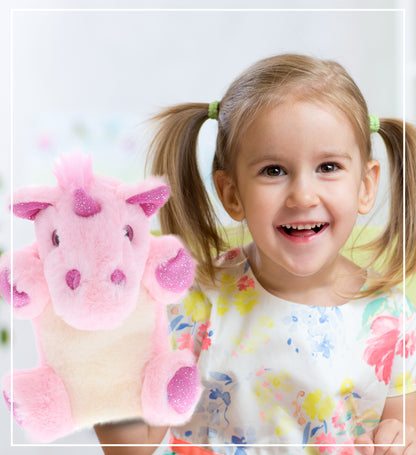 SUPER SOFT PLUSH HAND PUPPET - UNICORN