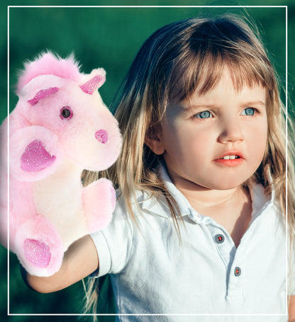 SUPER SOFT PLUSH HAND PUPPET - UNICORN