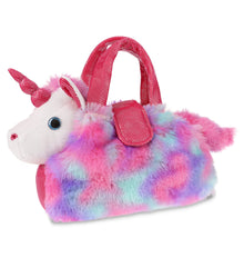 PLUSH PURSE PET CARRIER - COTTON CANDY PINK UNICORN