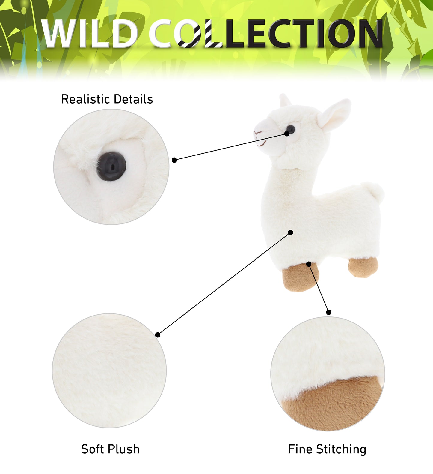 SUPER-SOFT PLUSH - LLAMA - WHITE