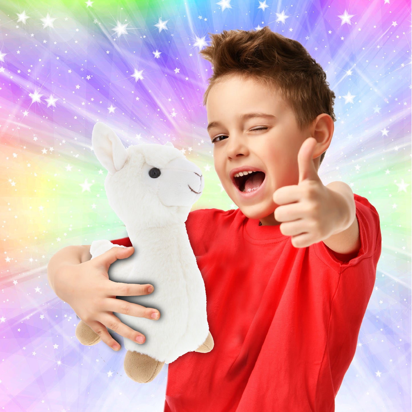 SUPER-SOFT PLUSH - LLAMA - WHITE