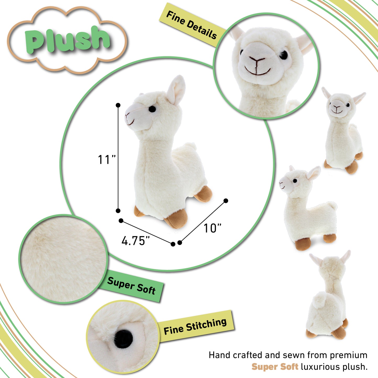 SUPER-SOFT PLUSH - LLAMA - WHITE