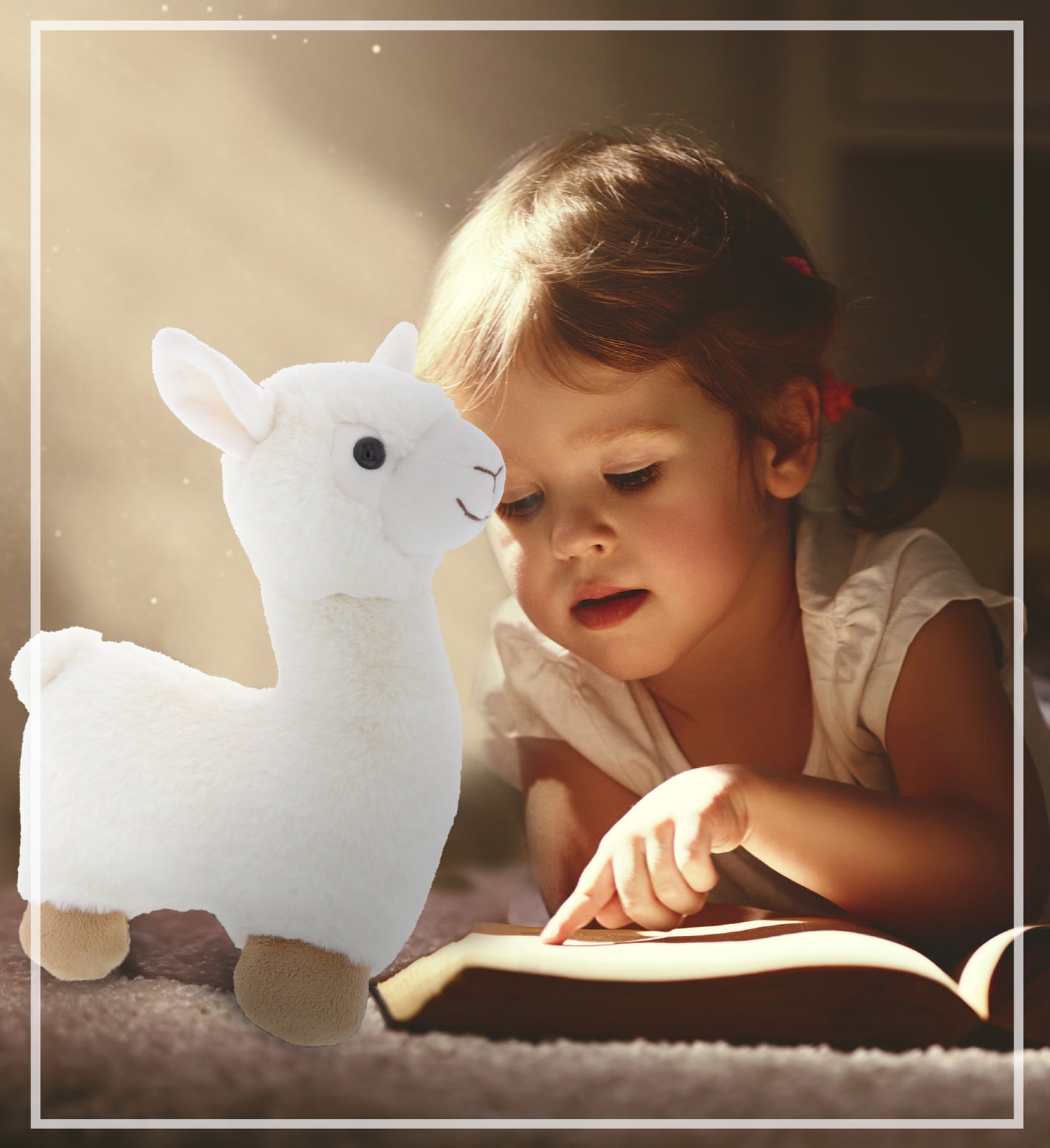 SUPER-SOFT PLUSH - LLAMA - WHITE