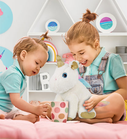 SUPER-SOFT PLUSH - WHITE & GOLD UNICORN