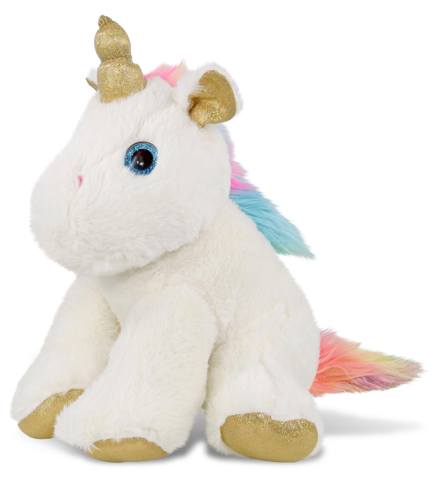 SUPER-SOFT PLUSH - WHITE & GOLD UNICORN
