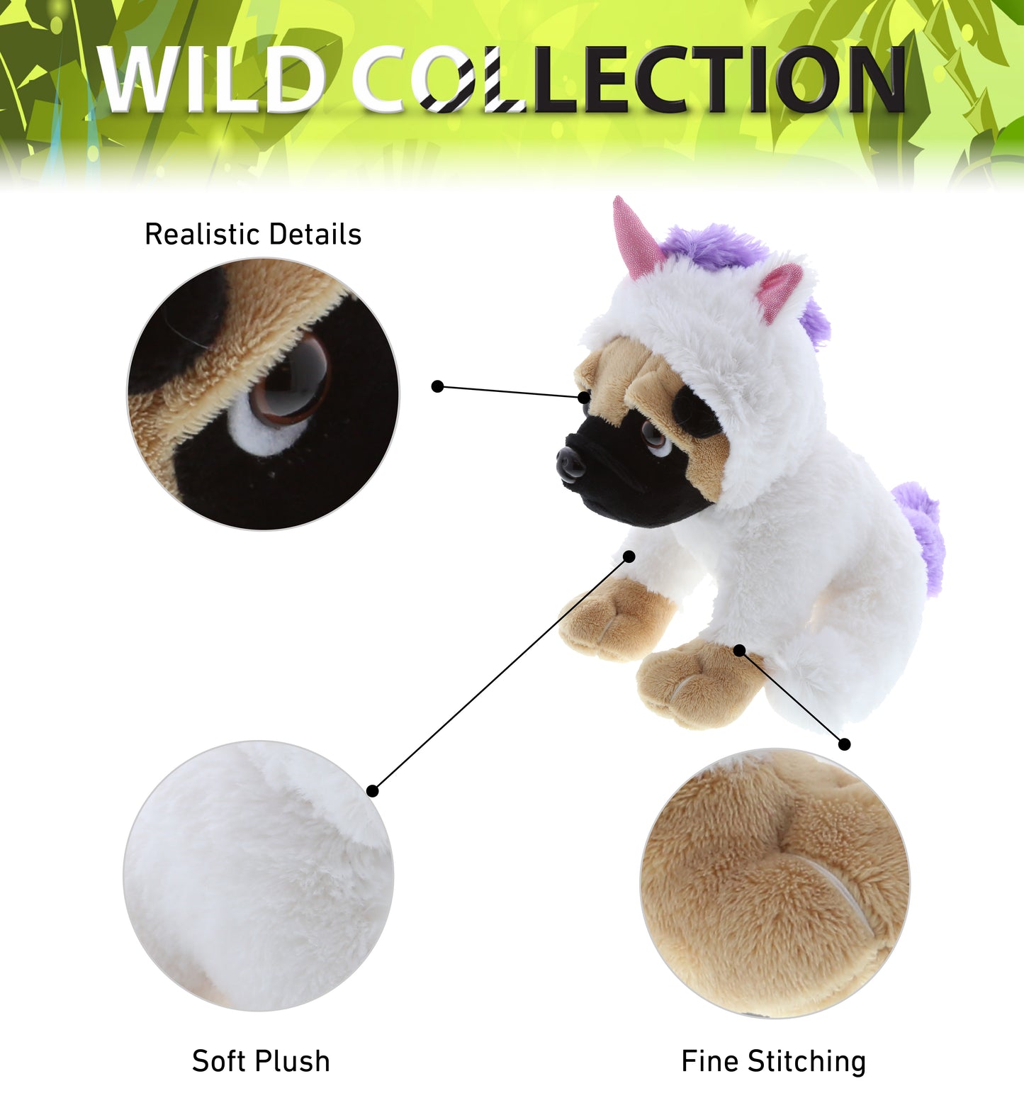 SUPER-SOFT PLUSH - PUG DOG UNICORN