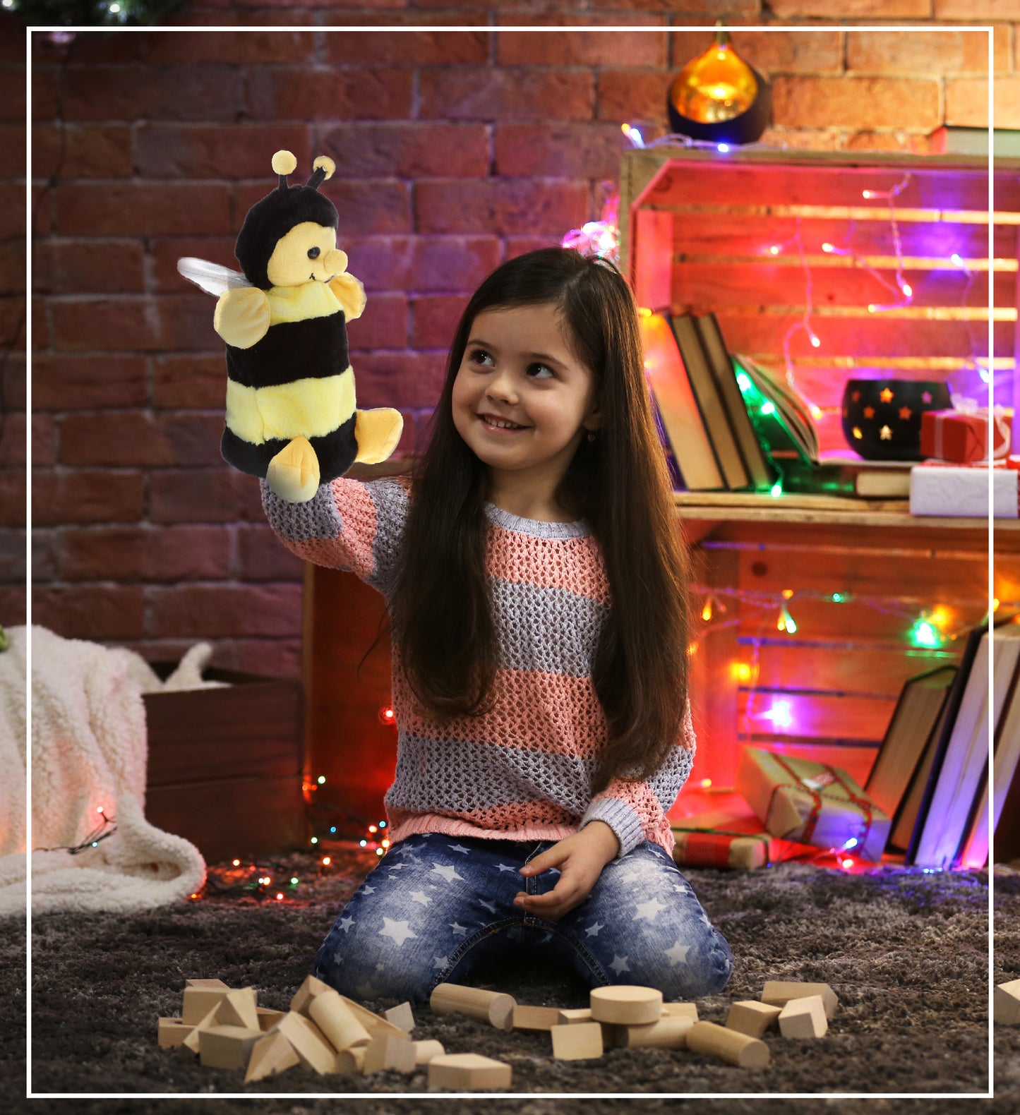 SUPER SOFT PLUSH HAND PUPPET - HONEYBEE